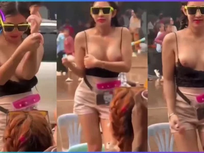 คลิปหลุดอินฟูลสาวคนดัง ขาวหมวยนมใหญ่ น่าเย็ดมาก เปิดนมเต้นโชว์ในวันสงกรานต์ ก่อนโดนค่าปรับไปจุกๆ 5000 บาทที่เป็นข่าว